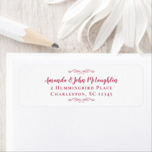 Étiquette Papier à en-tête calligraphié rouge magenta élégan