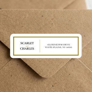 Étiquette Papier à en-tête de mariage Monogramme Or Noir For