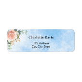 Étiquette Papier à en-tête fleuri vert avec adresse de retou (Devant)