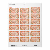 Étiquette Papier à en-tête floral aquarelle orange (Feuille entière)