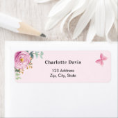 Étiquette Papier à en-tête floral eucalyptus rose (En situation)