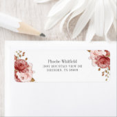 Étiquette Papier à en-tête floral Rose rose (En situation)