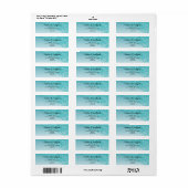 Étiquette Papier à en-tête moderne dégradé bleu sarcelle pai (Feuille entière)