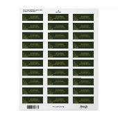 Étiquette Papier à en-tête vert avec feuillage doré (Feuille entière)