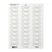 Étiquette Papier à lettre avec confettis dorés et feuillage  (Feuille entière)