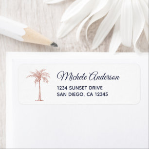 Étiquette Papier à lettre de mariage Arbre Palm Or Rose Mari