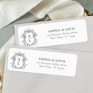 Étiquette Papier à lettre de retour de mariage au monogramme