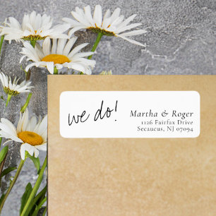 Étiquette Papier à lettre de retour de mariage calligraphié 