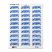 Étiquette Papier à lettre élégant monogramme initial C Blueb (Feuille entière)