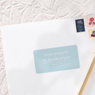 Étiquette Papier à Lettre Mariage Monogramme Citron Bleu Écr