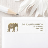 Étiquette Papier à lettre Monogramme Doré (En situation)