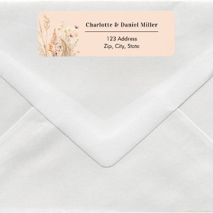 Étiquette Papier à lettre rose pêche fleur sauvage