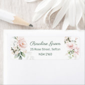 Étiquette Papier à lettres à motif de roses roses (En situation)