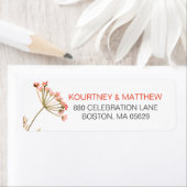 Étiquette Papier à lettres élégant aquarelle de fleurs sauva (En situation)