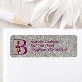 Étiquette Papier à lettres élégant avec monogramme initial B (En situation)