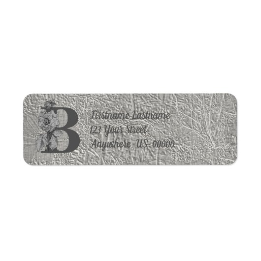 Étiquette Papier à lettres élégant avec monogramme initial B (Devant)