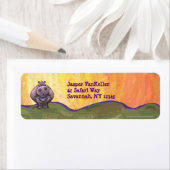 Étiquette Papier à lettres Hippopotamus (En situation)