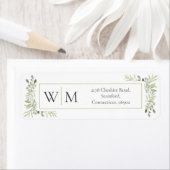 Étiquette Papier à lettres Monogramme de Feuillage de verdur (En situation)