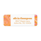 Étiquette Papier à lettres personnalisé Marbre Rose Jaune Bo (Devant)