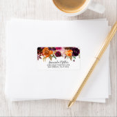 Étiquette Papier à lettres Retour Automne Bourgogne & Fleur  (En situation)