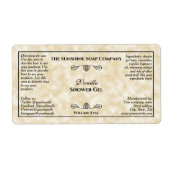 Étiquette Papier à parchemin tan style savon cosmétique (Devant)
