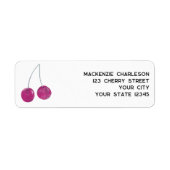 Étiquette Papier aquarelle à l'adresse de retour Cerise (Devant)