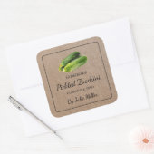 Étiquette papier Carré Kraft à la courgette fait m (Enveloppe)