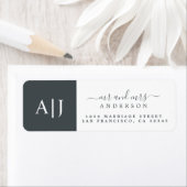 Étiquette Papier Chic Monogramme Mr Mme Adresse de Retour (En situation)
