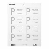 Étiquette Papier de luxe Monogramme Avocat à la Cour Moderne (Feuille entière)