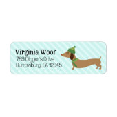 Étiquette Papier d'enveloppement de Noël Dachshund Flammes d (Devant)