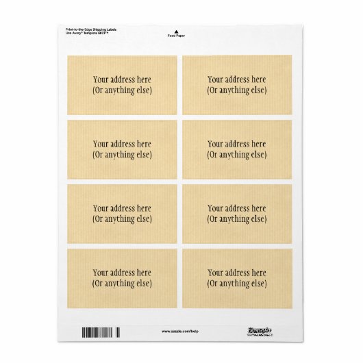 Étiquette Papier Kraft (Feuille entière)