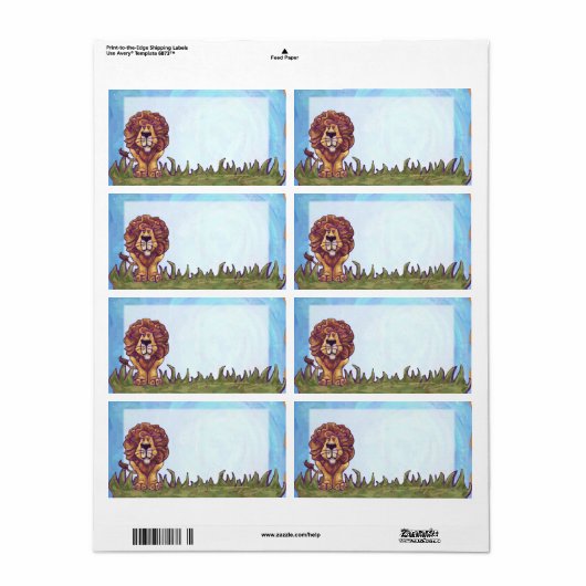 Étiquette Papier Lion (Feuille entière)