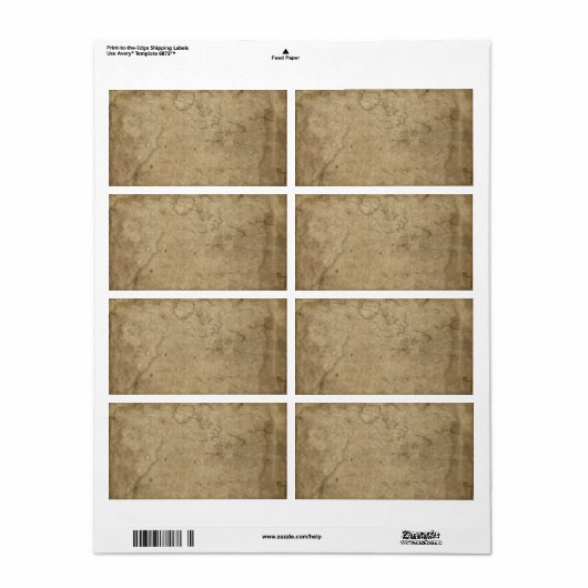 Étiquette Papier noir vieilli, Antique Rustique foncé (Feuille entière)