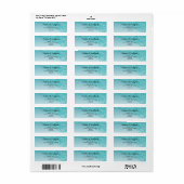 Étiquette Papier pailleté bleu sarcelle dégradé moderne Adre (Feuille entière)