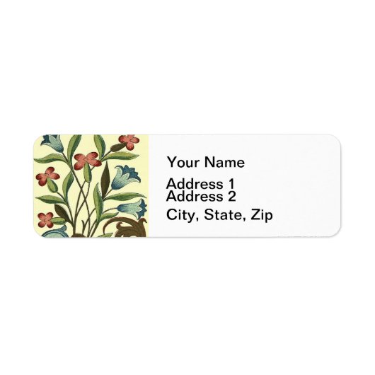 Étiquette Papier peint floral Art Nouveau Joli (Devant)