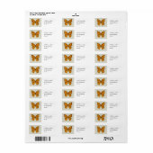 Étiquette Papillon Argus de prairie (Feuille entière)