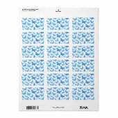 Étiquette Papillon bleu (Feuille entière)