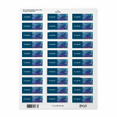 Étiquette Papillon bleu magique (Feuille entière)