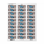 Étiquette Papillon bleu Morpho (Feuille entière)
