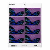 Étiquette Papillon bleu Thunder_Cove (Feuille entière)