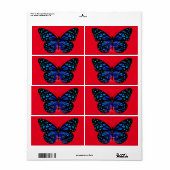 Étiquette Papillon bleu Thunder_Cove (Feuille entière)