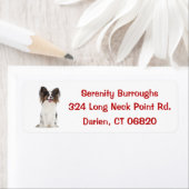 Étiquette Papillon Chien rouge (En situation)