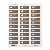 Étiquette Papillon Chien Silhouette Adresse de retour Étique (Feuille entière)