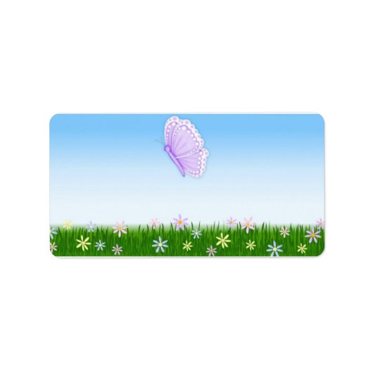 Étiquette Papillon d'anniversaire Miniature Emballages de ba (Devant)