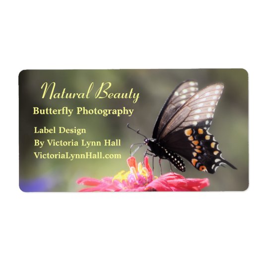 Étiquette Papillon de beauté naturelle (Devant)