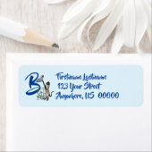 Étiquette Papillon de chat siamois Monogramme Initiale B Adr (En situation)