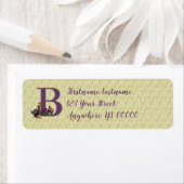 Étiquette Papillon de chiot Beagle Monogramme Initiale B Adr (En situation)