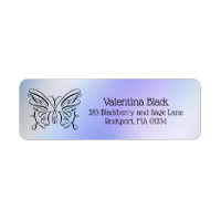 Papillon de dessin moderne bleu Holographie