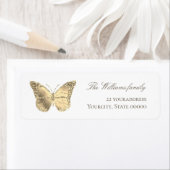 étiquette papillon de feuille simulé (En situation)