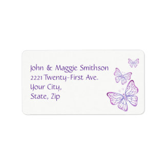 Étiquette Papillon de jardin classe Mauve rose pourpre